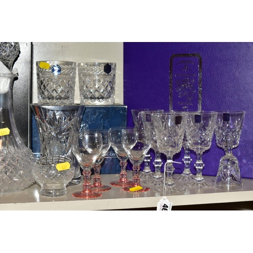 461 - A GROUP OF CUT/CLEAR AND COLOURED GLASSWARES, to include a boxed set of six Edinburgh crystal glasse... 