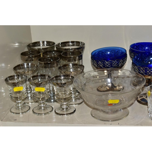 461 - A GROUP OF CUT/CLEAR AND COLOURED GLASSWARES, to include a boxed set of six Edinburgh crystal glasse... 