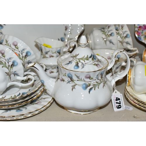 479 - ROYAL ALBERT TEAWARES etc, comprising 'Brigadoon' five each cups, saucers and side plates, teapot, m... 