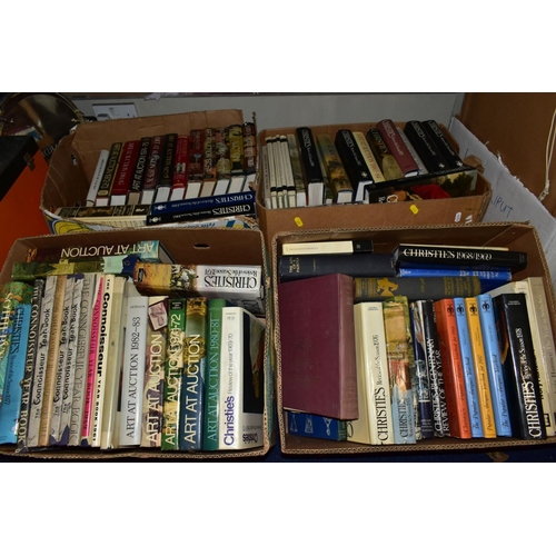 483 - FOUR BOXES OF AUCTION REVIEW BOOKS to include Christies, The Connoiseur Year Book, Sotherbys Art at ... 