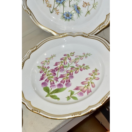 497 - A SET OF SIX SPODE 'WILDFLOWER SERIES' PLATES, 'Harebell' No.1, 'Buttercup' No.2, 'Meadow Cranesbill... 