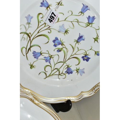 497 - A SET OF SIX SPODE 'WILDFLOWER SERIES' PLATES, 'Harebell' No.1, 'Buttercup' No.2, 'Meadow Cranesbill... 