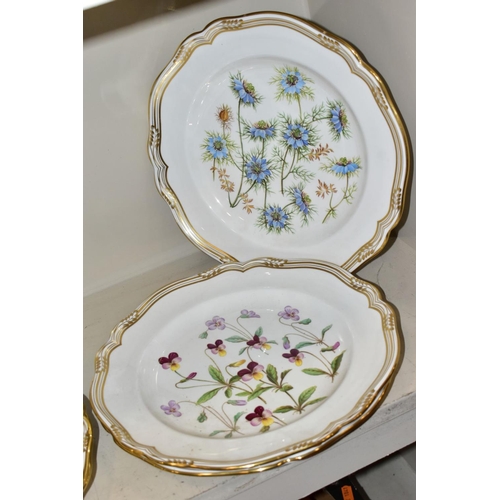 497 - A SET OF SIX SPODE 'WILDFLOWER SERIES' PLATES, 'Harebell' No.1, 'Buttercup' No.2, 'Meadow Cranesbill... 