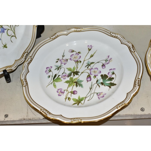 497 - A SET OF SIX SPODE 'WILDFLOWER SERIES' PLATES, 'Harebell' No.1, 'Buttercup' No.2, 'Meadow Cranesbill... 