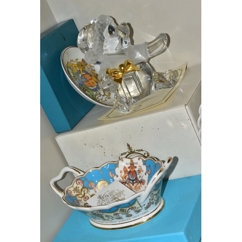 499 - A GROUP OF ORNAMENTS, GIFT WARE, ETC, to include small Royal Worcester 'Enchantment' jug, height 4cm... 