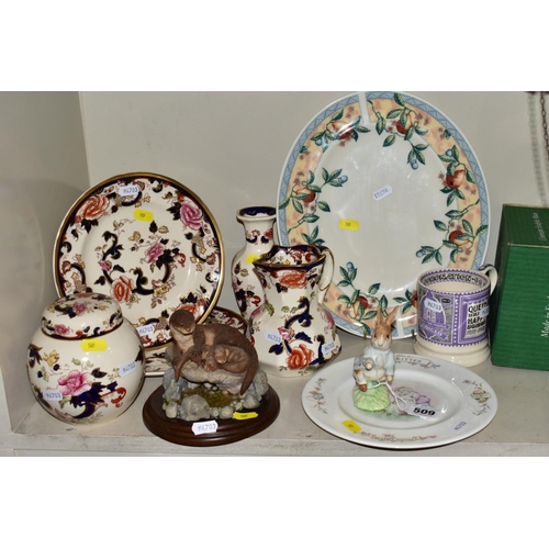 509 - DECORATIVE CERAMICS ETC, to include a boxed Beswick Peter Rabbit, Royal Albert 'Tom Kitten' plate, C... 