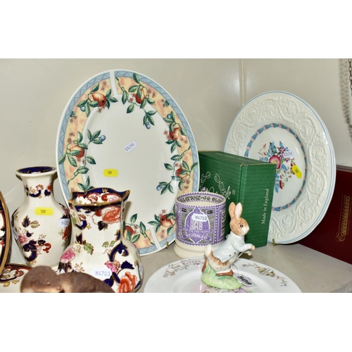 509 - DECORATIVE CERAMICS ETC, to include a boxed Beswick Peter Rabbit, Royal Albert 'Tom Kitten' plate, C... 