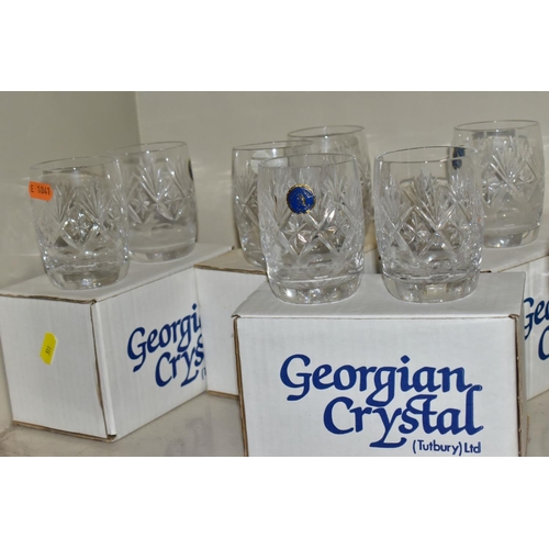 511 - A SMALL COLLECTION OF GLASS, comprising eight Royal Brierley wine glasses, seven Georgian crystal wh... 