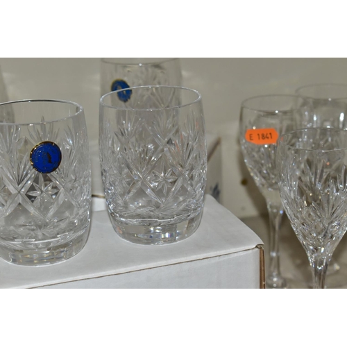 511 - A SMALL COLLECTION OF GLASS, comprising eight Royal Brierley wine glasses, seven Georgian crystal wh... 