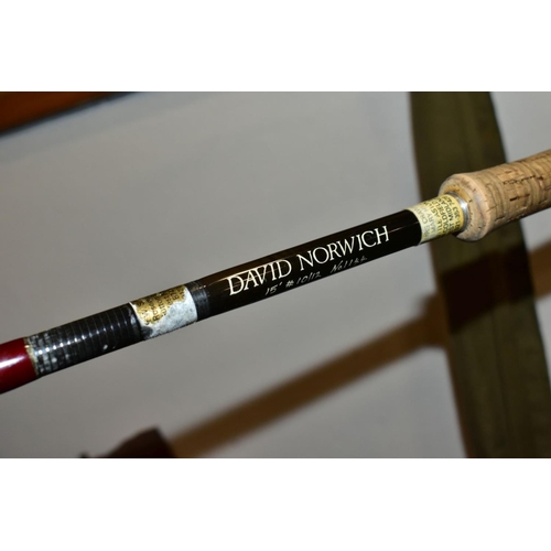 513 - THIRTEEN FISHING RODS MOSTLY VINTAGE FISHING RODS, comprising four salmon rods - David Norwich three... 