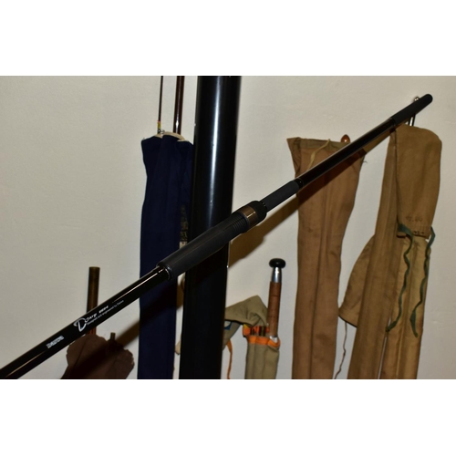 513 - THIRTEEN FISHING RODS MOSTLY VINTAGE FISHING RODS, comprising four salmon rods - David Norwich three... 