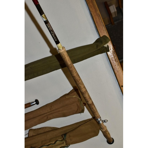 513 - THIRTEEN FISHING RODS MOSTLY VINTAGE FISHING RODS, comprising four salmon rods - David Norwich three... 