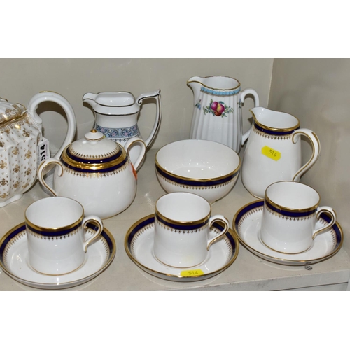 514 - A GROUP OF SPODE CERAMICS, including a set of six 'Rockingham' pattern dinner plates and a matching ... 