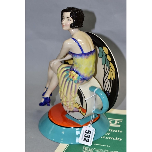 532 - A BOXED LIMITED EDITION KEVIN FRANCIS CERAMICS FIGURE, 'Young Clarice Cliff - Renaissance' by Andy M... 