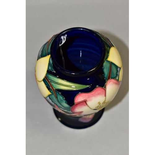 535 - A MOORCROFT POTTERY INVERTED BALUSTER SHAPED VASE, 'EIIR, GOLDEN JULBILEE 2002' florally decorated, ... 