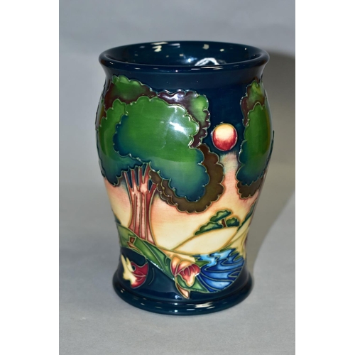 538 - A MOORCROFT POTTERY VASE, 'Evening Sky' pattern, 2003 by Emma Bossons, impressed backstamp , height ... 