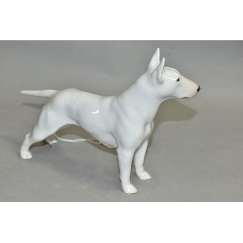 544 - A ROYAL COPENHAGEN BULL TERRIER, white, No 3280, height 14cm x length 20cm (Condition:- appears ok)