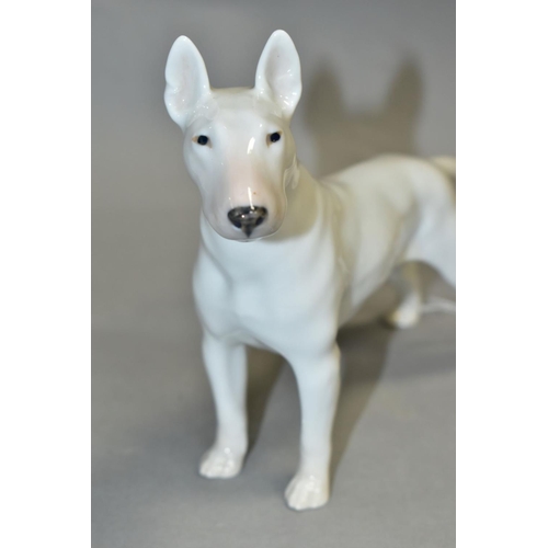 544 - A ROYAL COPENHAGEN BULL TERRIER, white, No 3280, height 14cm x length 20cm (Condition:- appears ok)