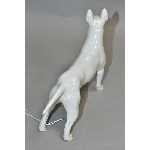 544 - A ROYAL COPENHAGEN BULL TERRIER, white, No 3280, height 14cm x length 20cm (Condition:- appears ok)