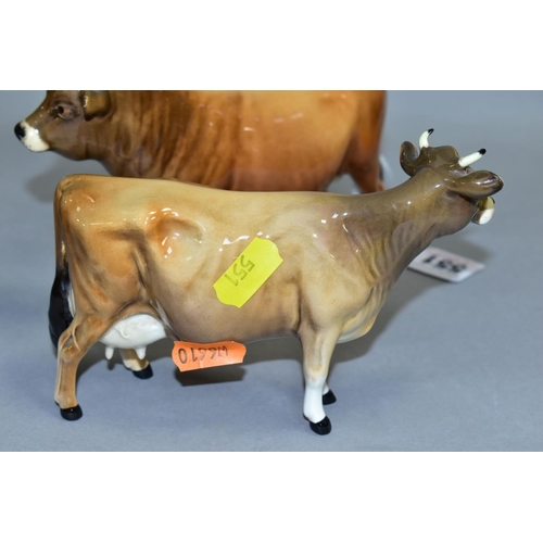 551 - TWO BESWICK JERSEY CATTLE, Bull Ch.'Dunsley Coy Boy' No 1422 and Cow Ch 'Newton Tinkle' No 1345 (2) ... 