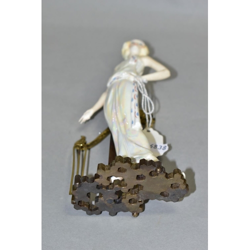 552 - AN ALBANY BONE CHINA AND BRONZED 1920's FIGURINE, 'Waldorf', impressed mark to base, height 20cm (co... 