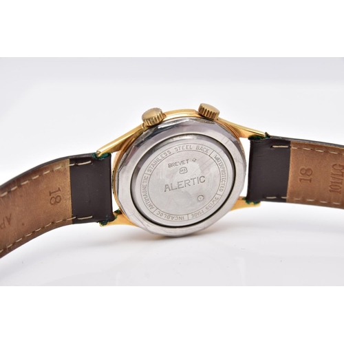 56 - A GENT'S 'RADO' ALARM WRISTWATCH, hand wound movement, round champagne dial signed 'Radio Alarm, 17 ... 