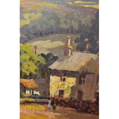 565 - EDWARDS (20TH CENTURY) a rural landscape, signed bottom left, oil on canvas laid on board, framed, a... 