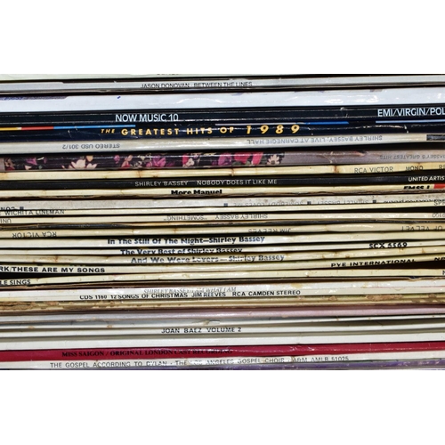 583 - A PLASTIC BOX CONTAINING OVER ONE HUNDRED LPs, 12IN AND 7IN SINGLES including Rubber Soul (poor), Wi... 