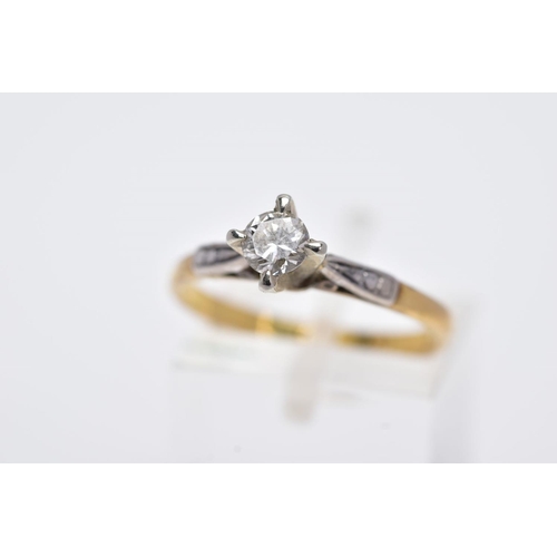 59 - A DIAMOND SINGLE STONE RING, estimated modern round brilliant cut diamond weight 0.30ct, colour asse... 