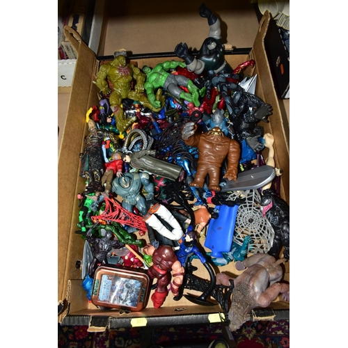 591 - A QUANTITY OF ASSORTED MODERN ACTION FIGURES, to include Spiderman, Teenage Mutant Turtles, Incredib... 