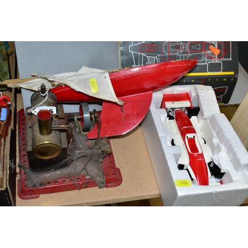 596 - AN UNBOXED MAMOD LIVE STEAM ENGINE, No SE2, not tested, missing safety valve but has burner tray, pl... 