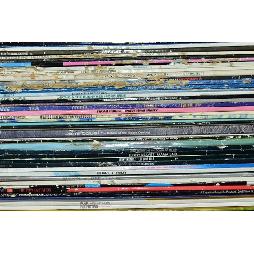 600 - TWO TRAYS CONTAINING OVER ONE HUNDRED AND FIFTY LPs, 7IN AND 12in SINGLES MOSTLY FROM THE INDIE SCEN... 