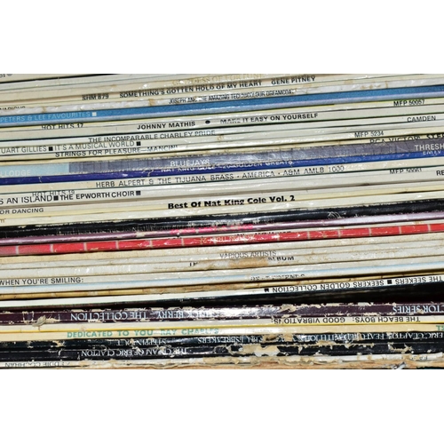 601 - TWO TRAYS CONTAINING OVER TWO HUNDRED AND TWENTY LPs AND 7IN SINGLES artists include The Byrds, Jimi... 