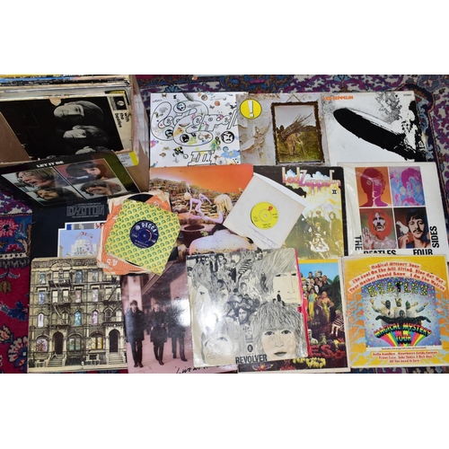 603 - A COLLECTION OF FOURTEEN LPs AND 7IN SINGLES BY THE BEATLES, eight LPs by Led Zepplin, twenty nine L... 