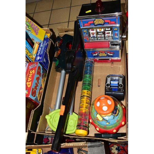 604 - A QUANTITY OF ASSORTED TOYS AND GAMES, to include modern Action Man figures, Transformers, battery o... 