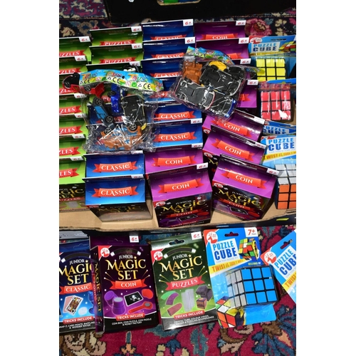 615 - A QUANTITY OF BOXED JUNIOR MAGIC SETS, assorted Classic, Coin & Puzzle variations, Puzzle Cubes, pla... 