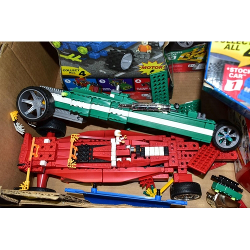 616 - A QUANTITY OF  ASSORTED K'NEX AND MAGNETIX CONSTRUCTION TOYS, to include various constructed car mod... 