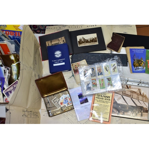 625 - EPHEMERA, three boxes of ephemera, box one includes books, programmes, horse racing passes, Aston Vi... 