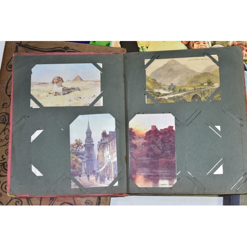 629 - EPHEMERA, once box containing three Edwardian Postcard Albums (approximately 325 postcards), to incl... 