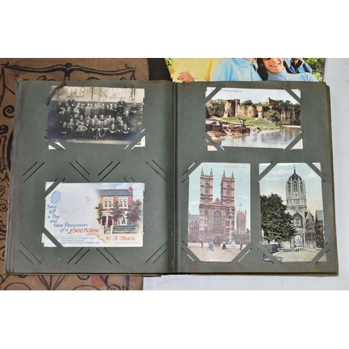 629 - EPHEMERA, once box containing three Edwardian Postcard Albums (approximately 325 postcards), to incl... 