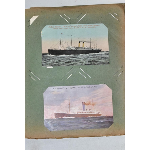 639 - POSTCARDS, an album containing approximately one hundred and thirty Commercial Shipping postcards in... 