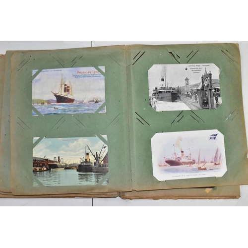 639 - POSTCARDS, an album containing approximately one hundred and thirty Commercial Shipping postcards in... 