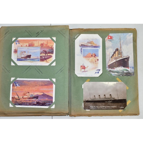 639 - POSTCARDS, an album containing approximately one hundred and thirty Commercial Shipping postcards in... 