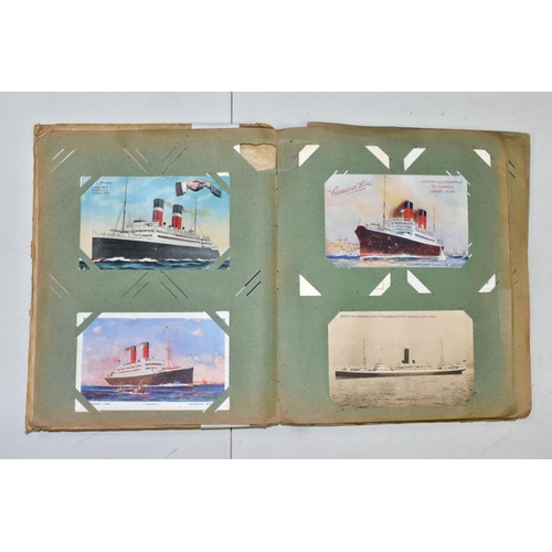 639 - POSTCARDS, an album containing approximately one hundred and thirty Commercial Shipping postcards in... 