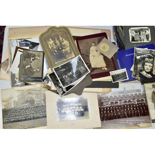 649 - PHOTOGRAPHS, a collection of Edwardian, early - mid 20th Century photographs in one box and four alb... 