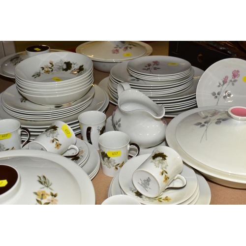 657 - TWO ROYAL DOULTON PART DINNER SERVICES, 'Pillar Rose' pattern (T.C 1011) comprises two tureens and c... 