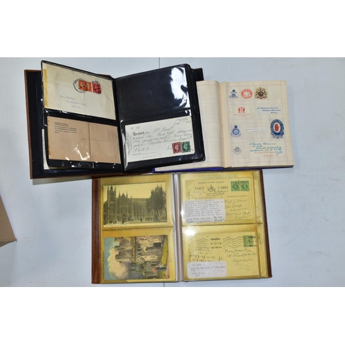 662 - EPHEMERA AND POSTAL HISTORY, three albums containing an unusual collection of Arms and Crests, monog... 