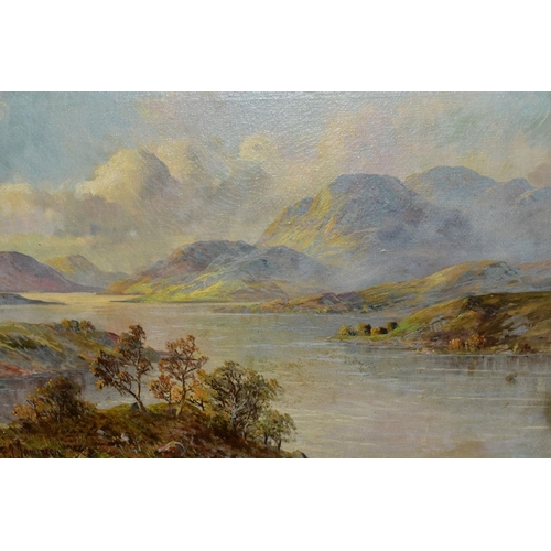 691 - FRANCIS E.JAMIESON (1895-1950) 'LOCH KATRINE', a Scottish landscape, a large body of water to the fo... 