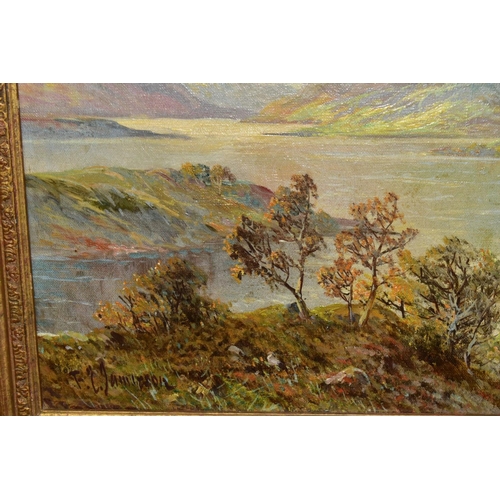 691 - FRANCIS E.JAMIESON (1895-1950) 'LOCH KATRINE', a Scottish landscape, a large body of water to the fo... 