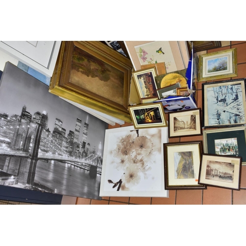 700 - PAINTINGS AND PRINTS, to include an unsigned oil on board circa late 19th/early 20th century, early ... 